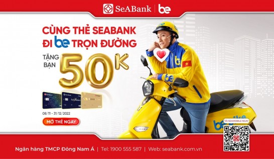 Ưu đãi giảm giá lên đến 50% trên Be dành riêng cho chủ thẻ SeABank